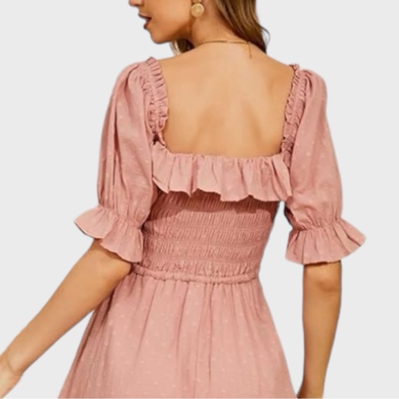 Women’s Vintage Ruffled Half Sleeve Summer Flowy Maxi Dress XL NWT - Picture 6 of 9